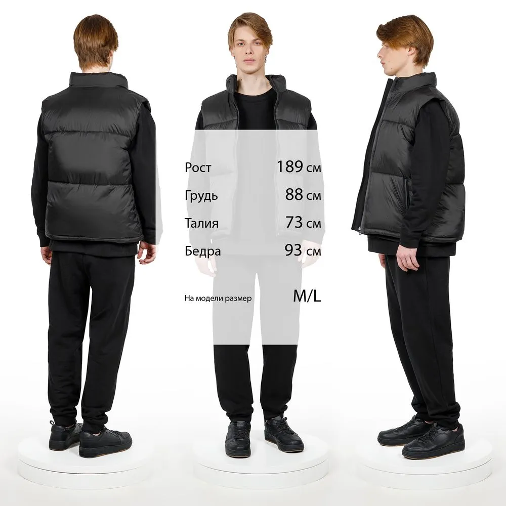 Жилет двусторонний V2, черный, размер 3XL/4XL заказать онлайн с вашим дизайном на заказ в Москве и области