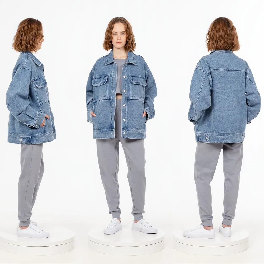 Куртка джинсовая O2, голубая, размер 3XL/4XL заказать онлайн с вашим дизайном на заказ в Москве и области