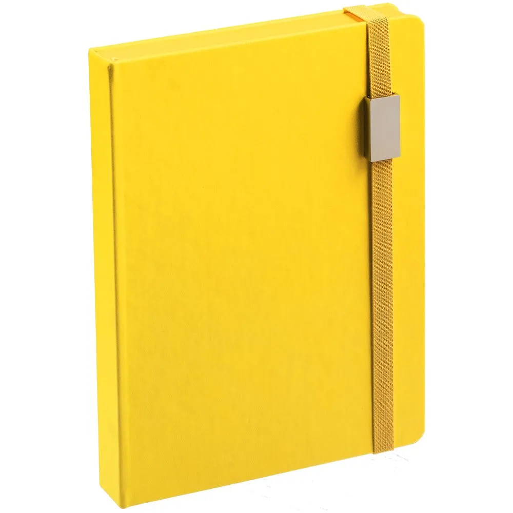 Ежедневник New Factor Metal, желтый заказать онлайн с вашим дизайном на заказ в Москве и области