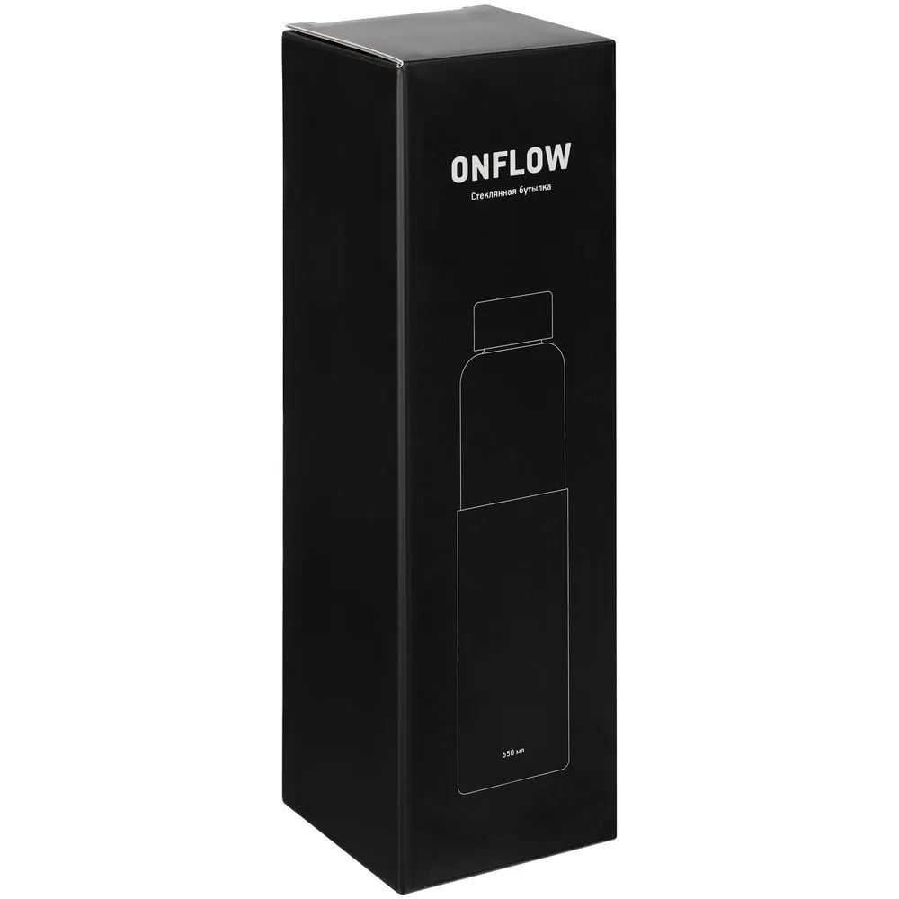 Бутылка для воды Onflow, черная заказать онлайн с вашим дизайном на заказ в Москве и области