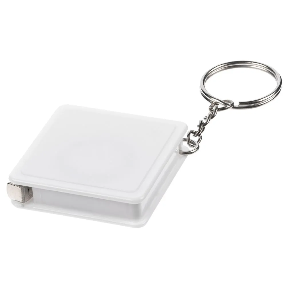 Брелок с рулеткой Square, ver.2, белый заказать онлайн с вашим дизайном на заказ в Москве и области
