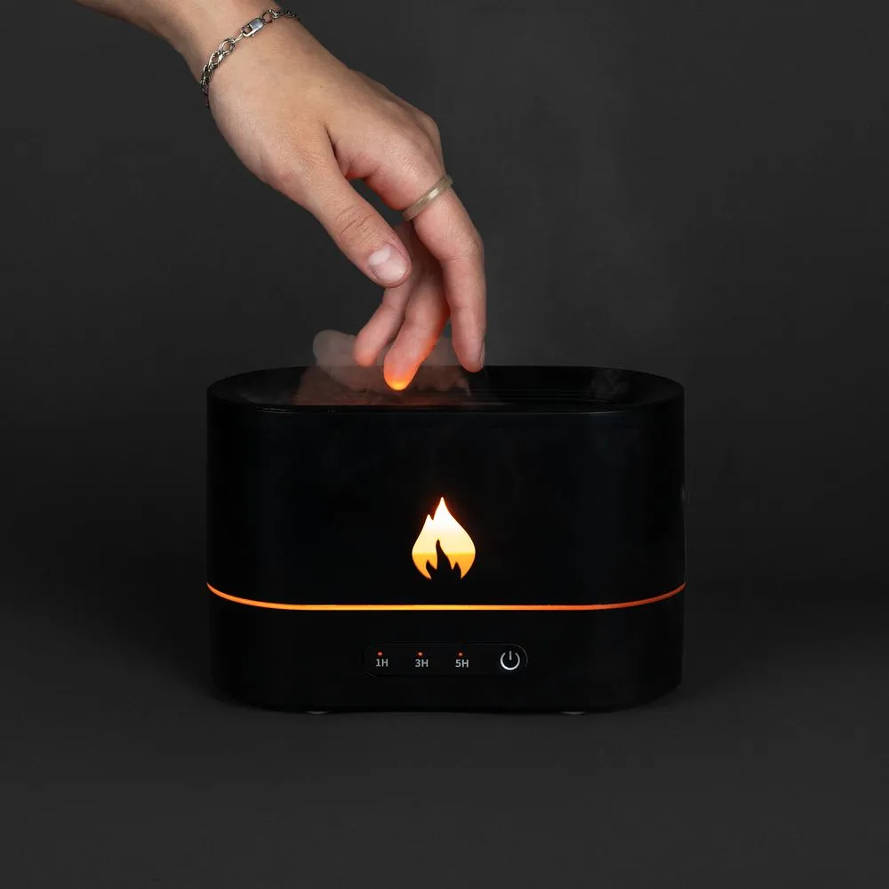 Увлажнитель-ароматизатор с имитацией пламени Fuego, черный заказать онлайн с вашим дизайном на заказ в Москве и области