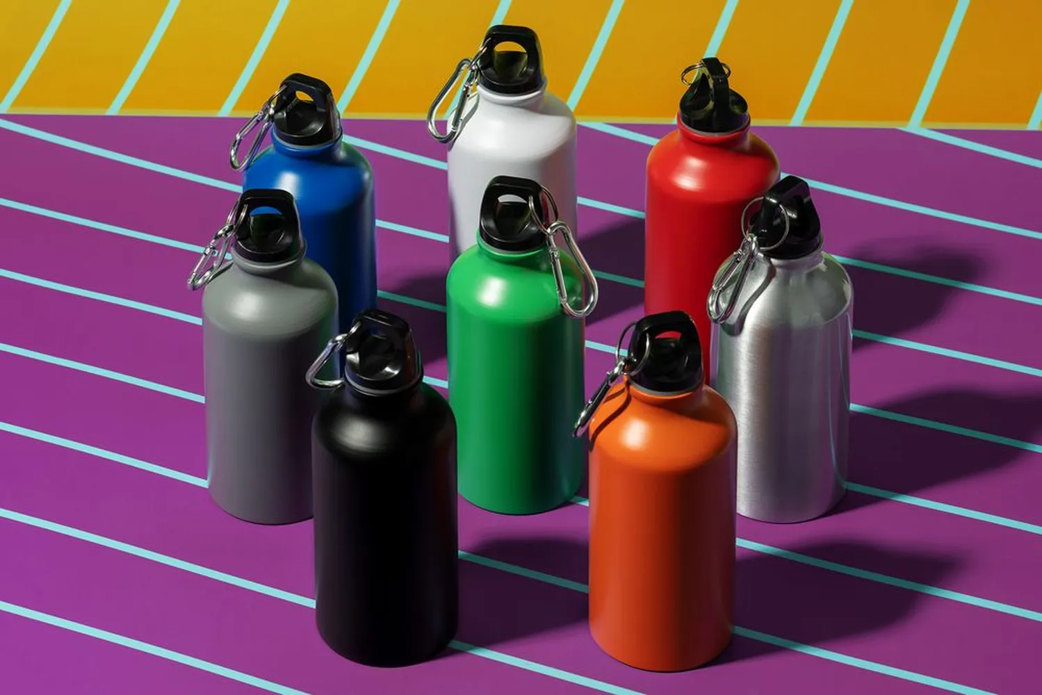 Бутылка для воды Funrun 400, серебристая заказать онлайн с вашим дизайном на заказ в Москве и области