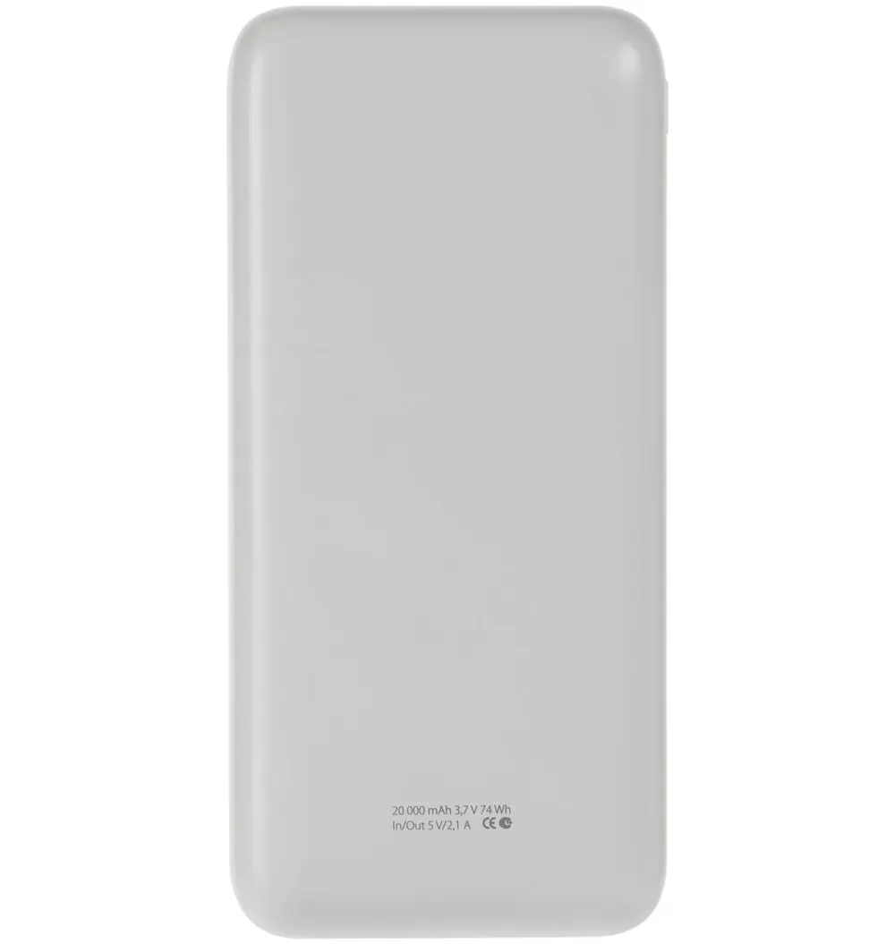 Внешний аккумулятор Gamechanger 20000 мАч, белый заказать онлайн с вашим дизайном на заказ в Москве и области