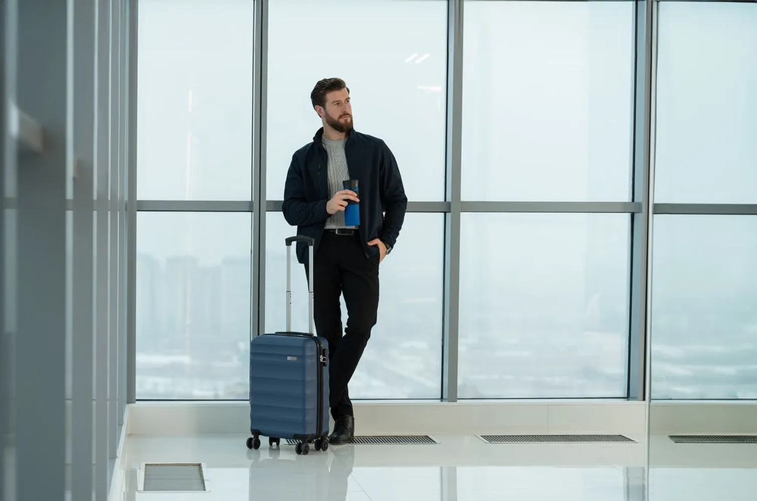 Термостакан Tralee XL, синий заказать онлайн с вашим дизайном на заказ в Москве и области