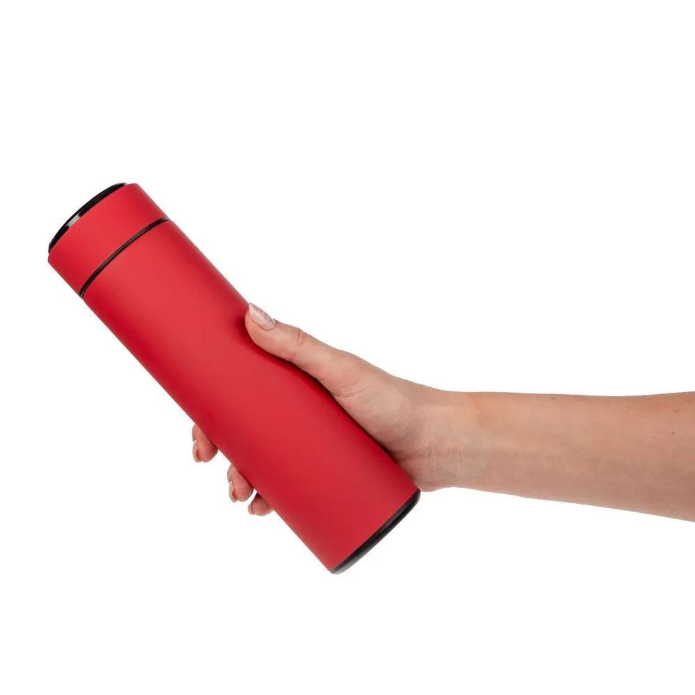 Смарт-бутылка с заменяемой батарейкой Long Therm Soft Touch, красная заказать онлайн с вашим дизайном на заказ в Москве и области