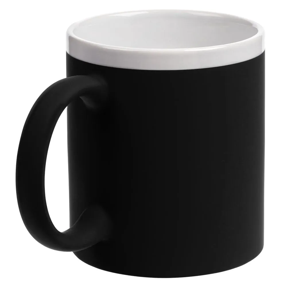 Кружка StopSpot с покрытием софт-тач, черная заказать онлайн с вашим дизайном на заказ в Москве и области