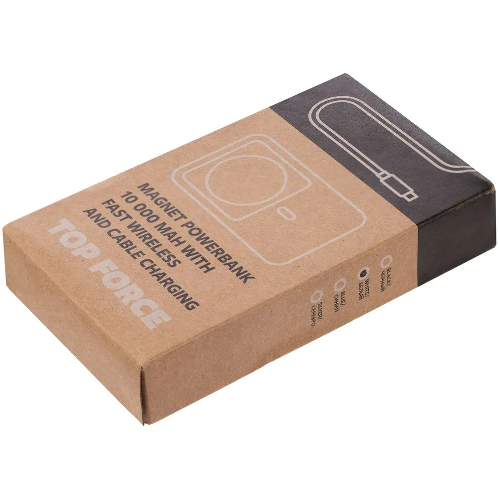 Магнитный беспроводной аккумулятор Top Force, 10 000 мАч, черный заказать онлайн с вашим дизайном на заказ в Москве и области