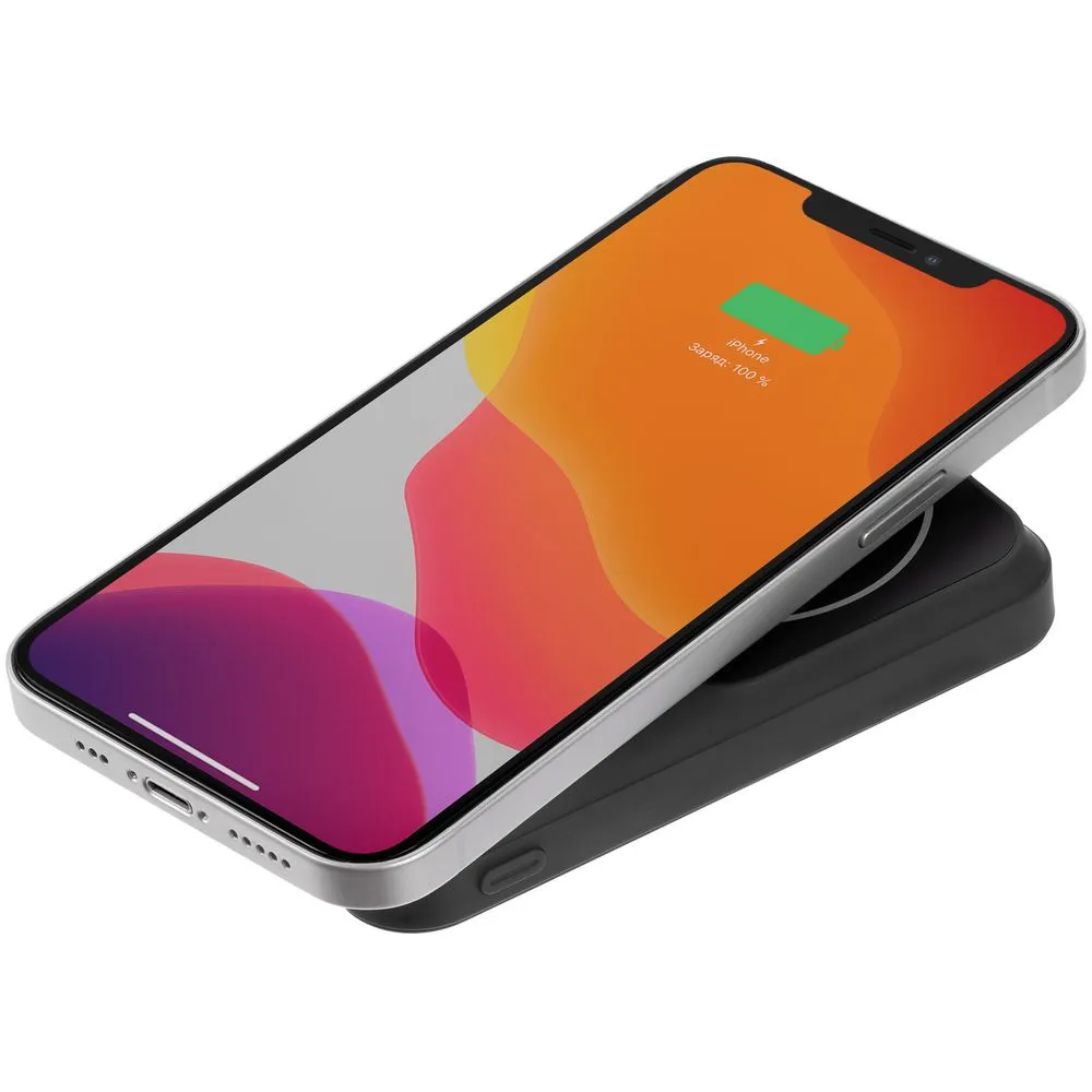 Магнитный беспроводной аккумулятор Top Force, 10 000 мАч, черный заказать онлайн с вашим дизайном на заказ в Москве и области