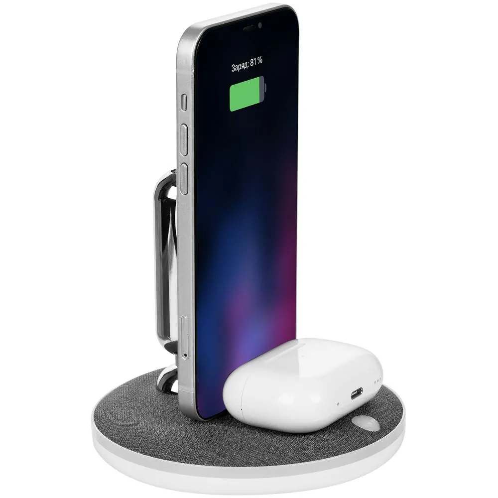 Универсальная зарядная станция Power Canvas, белая заказать онлайн с вашим дизайном на заказ в Москве и области