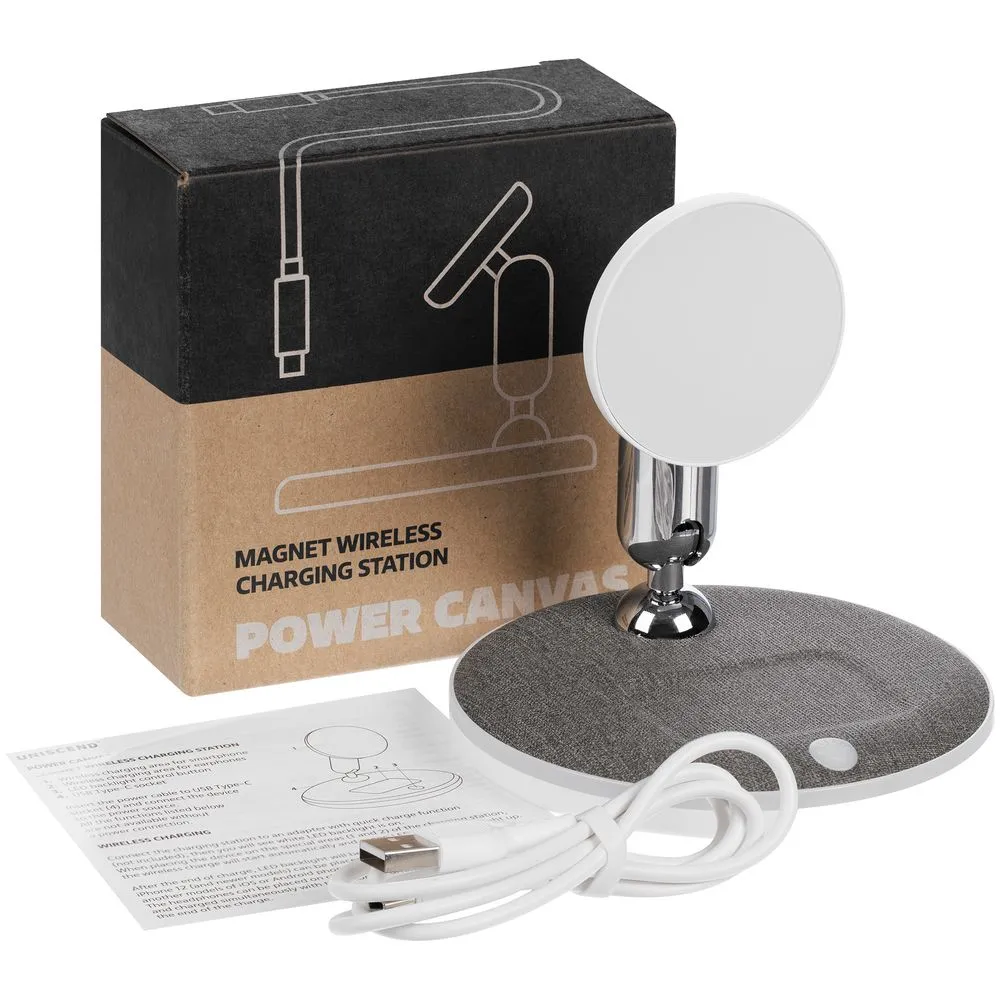 Универсальная зарядная станция Power Canvas, белая заказать онлайн с вашим дизайном на заказ в Москве и области