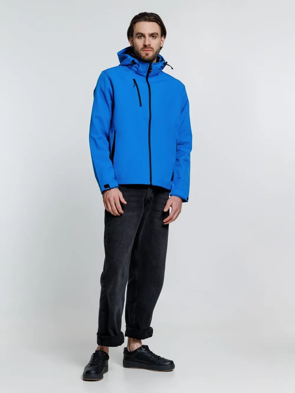Куртка софтшелл мужская Zagreb, ярко-синяя, размер S заказать онлайн с вашим дизайном на заказ в Москве и области