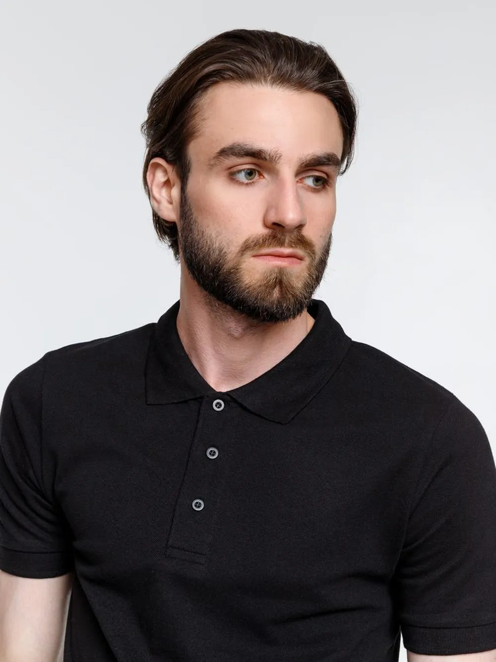 Рубашка поло мужская Adam, черная, размер XL заказать онлайн с вашим дизайном на заказ в Москве и области