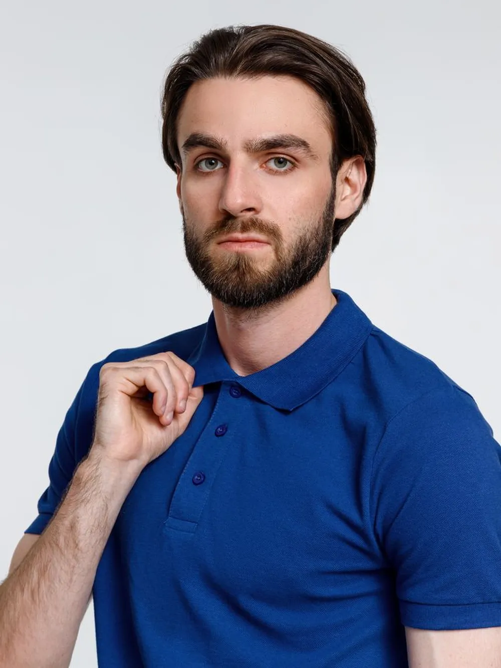 Рубашка поло мужская Adam, ярко-синяя, размер XL заказать онлайн с вашим дизайном на заказ в Москве и области