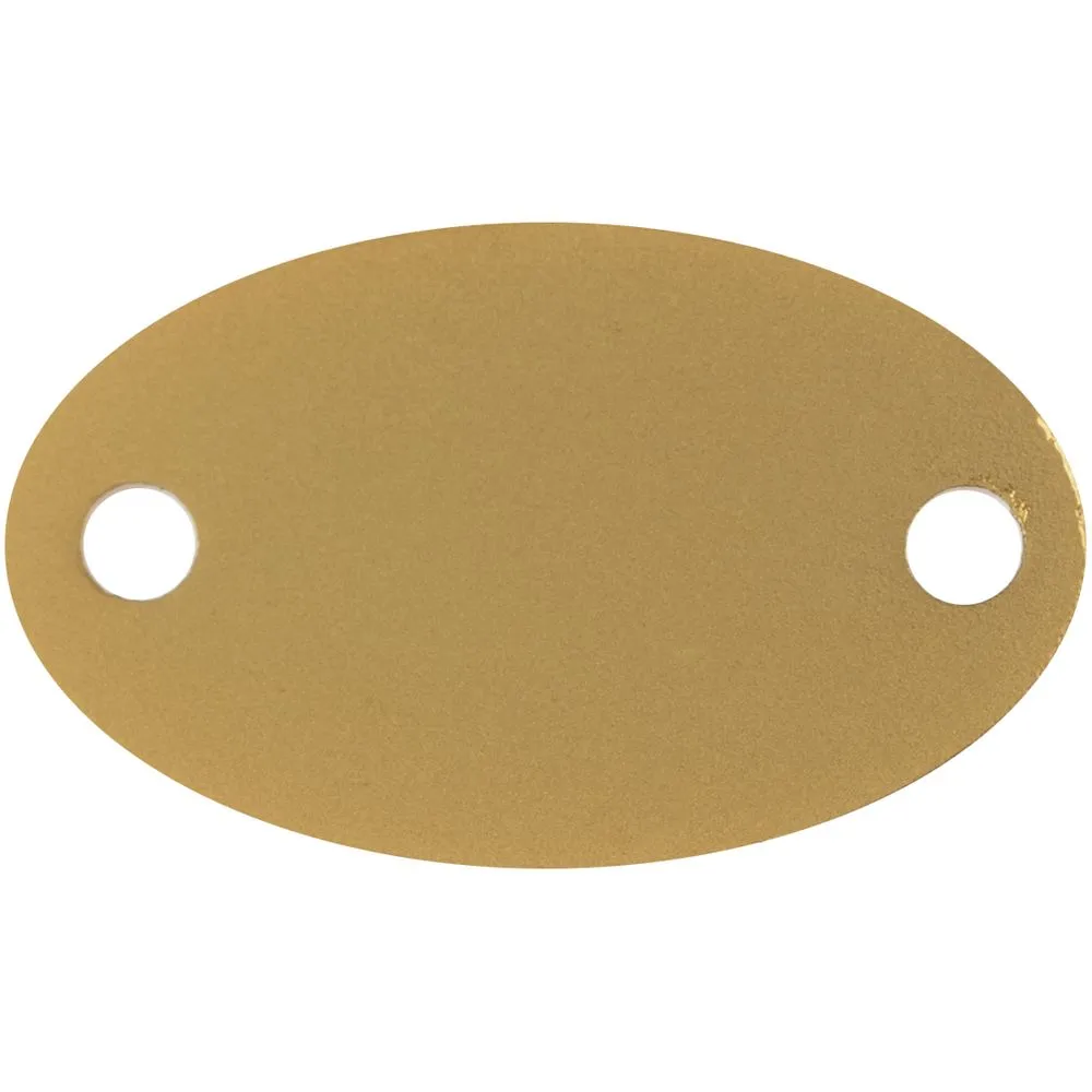 Шильдик металлический Alfa Oval, золотистый заказать онлайн с вашим дизайном на заказ в Москве и области