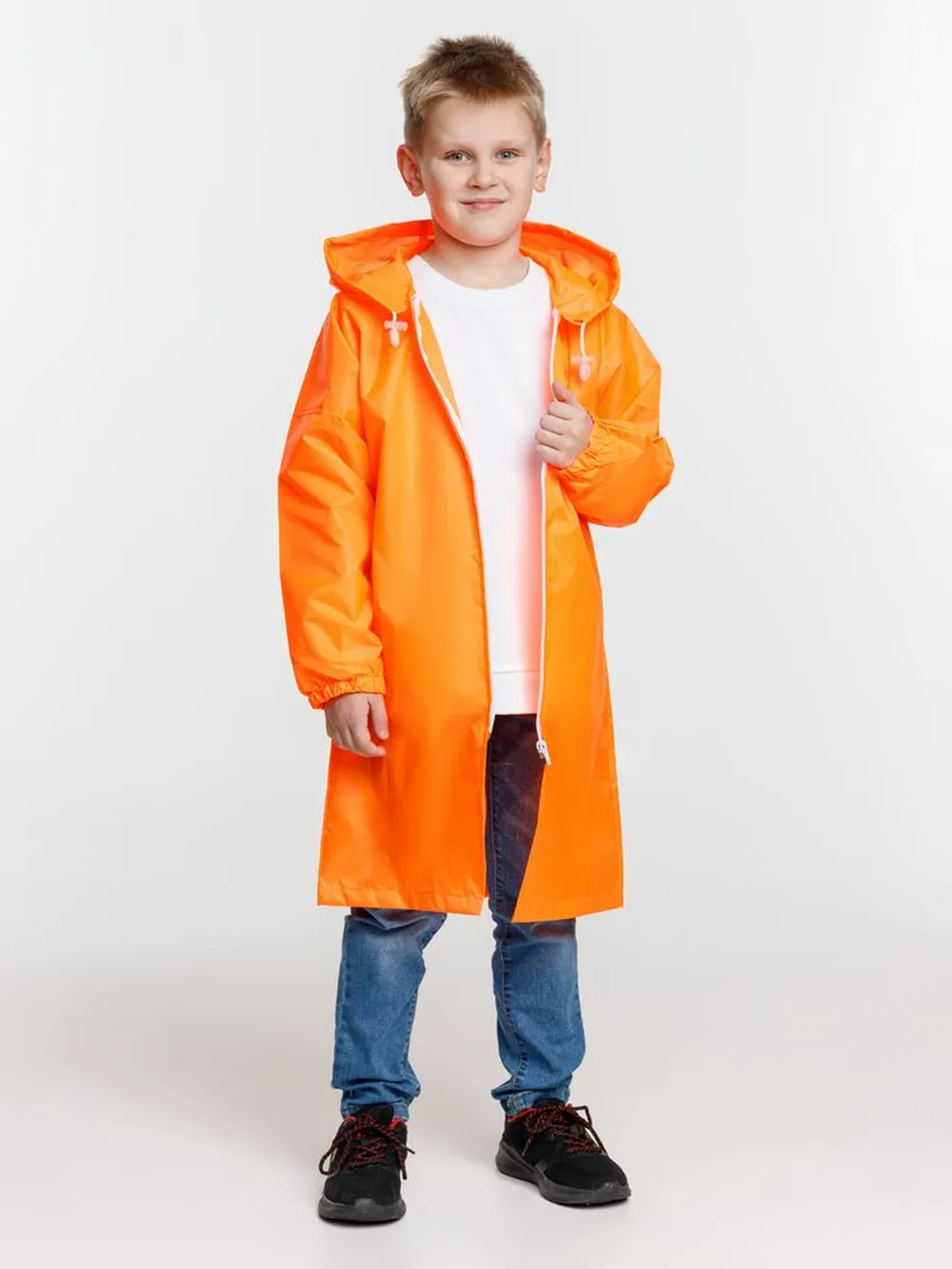 Дождевик детский Rainman Kids, оранжевый неон, 10-12 лет заказать онлайн с вашим дизайном на заказ в Москве и области