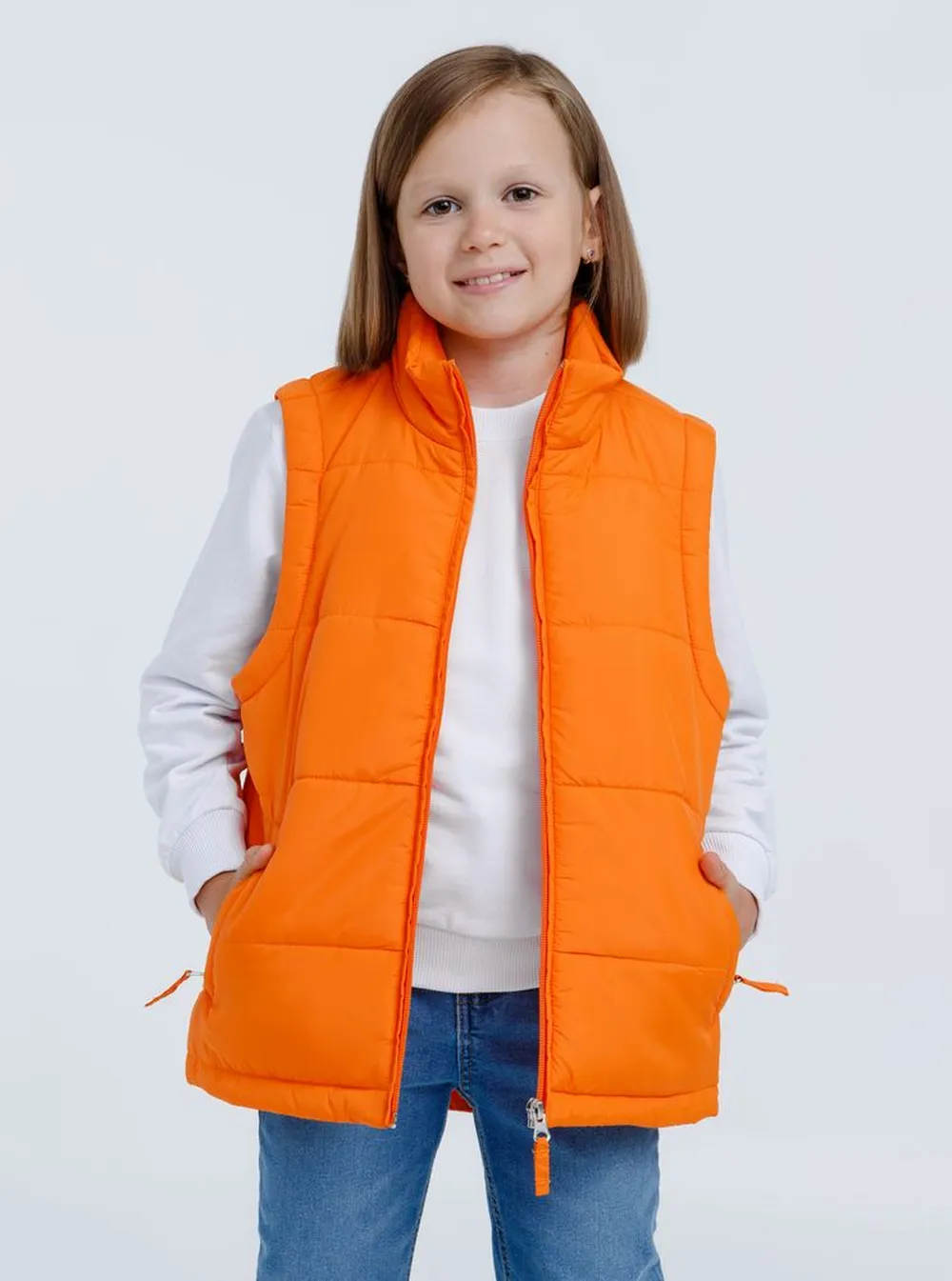 Жилет детский Kama Kids, оранжевый, 8 лет заказать онлайн с вашим дизайном на заказ в Москве и области