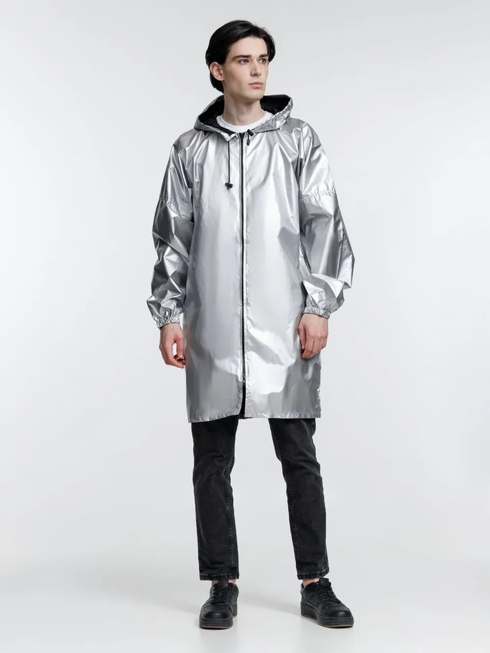 Дождевик Palladio Pockets, серебристый, размер L заказать онлайн с вашим дизайном на заказ в Москве и области