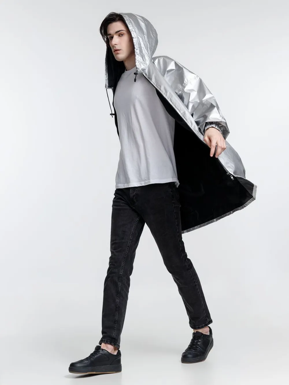 Дождевик Palladio Pockets, серебристый, размер L заказать онлайн с вашим дизайном на заказ в Москве и области