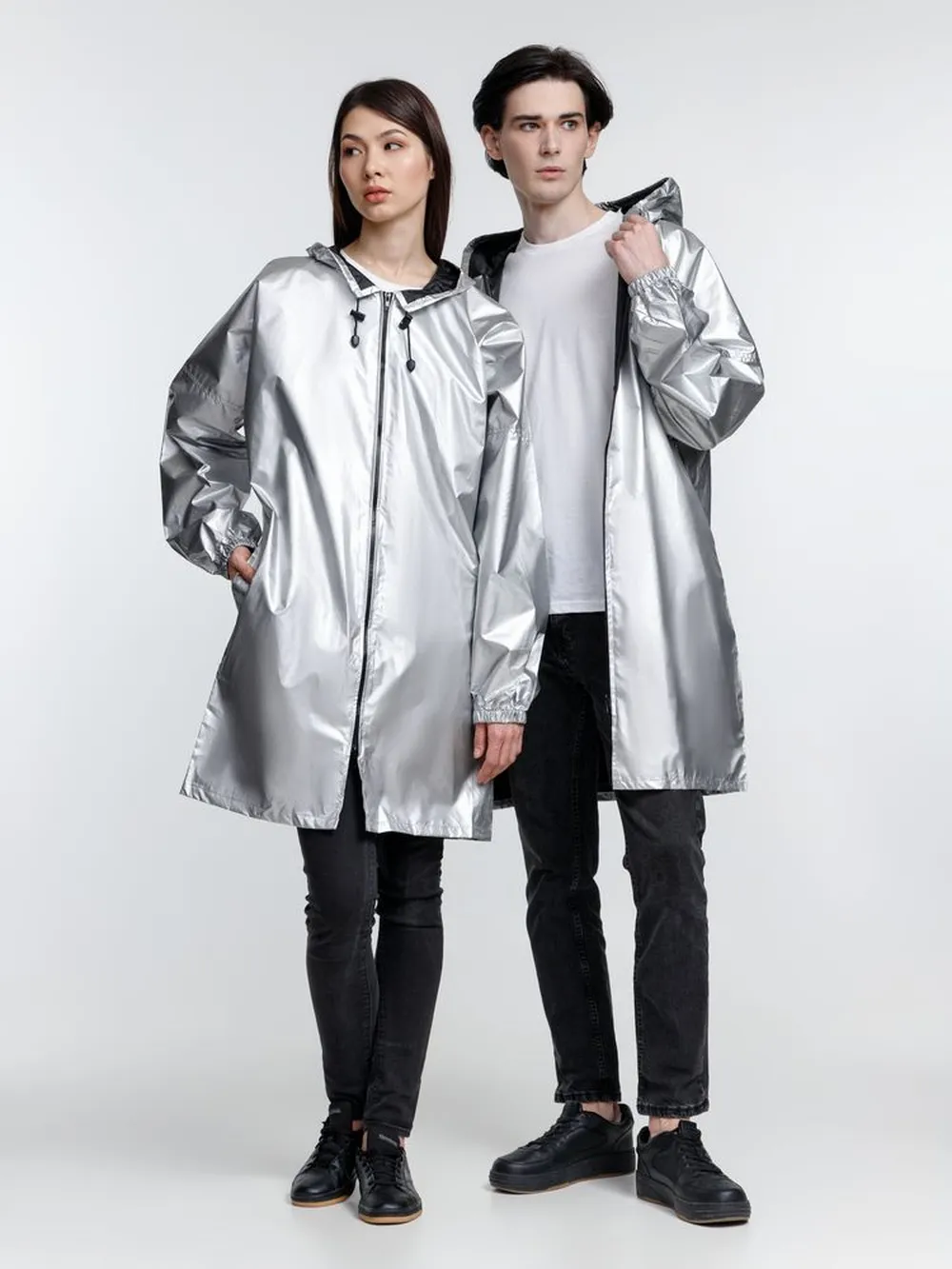 Дождевик Palladio Pockets, серебристый, размер L заказать онлайн с вашим дизайном на заказ в Москве и области