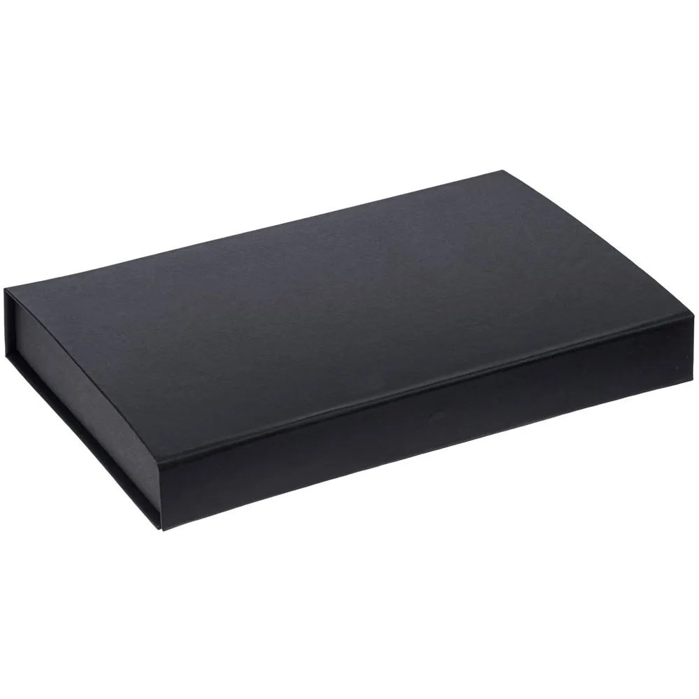 Коробка Silk с ложементом под ежедневник 10x16 см, аккумулятор и ручку, черная заказать онлайн с вашим дизайном на заказ в Москве и области