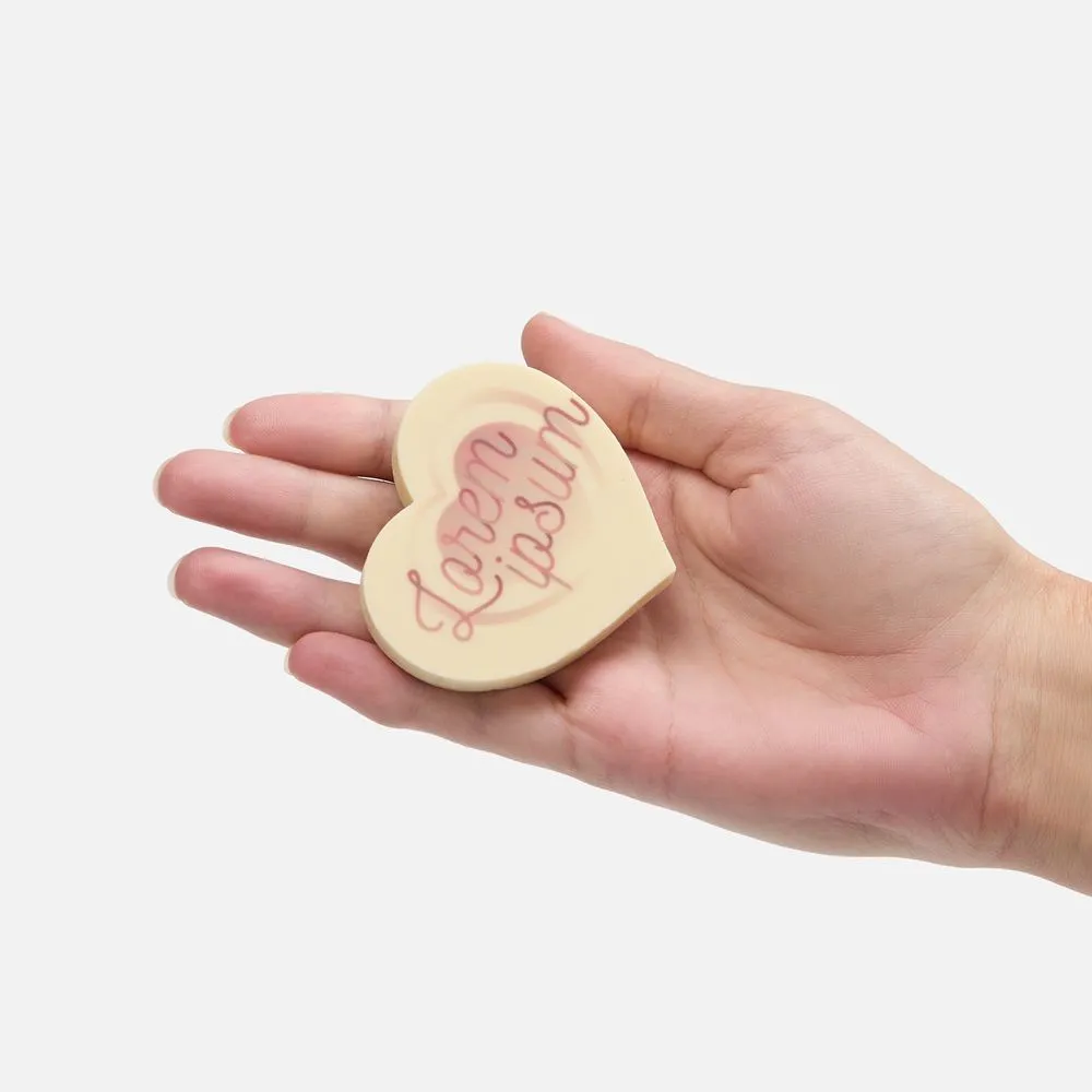 Печенье Dream White в белом шоколаде, сердце заказать онлайн с вашим дизайном на заказ в Москве и области