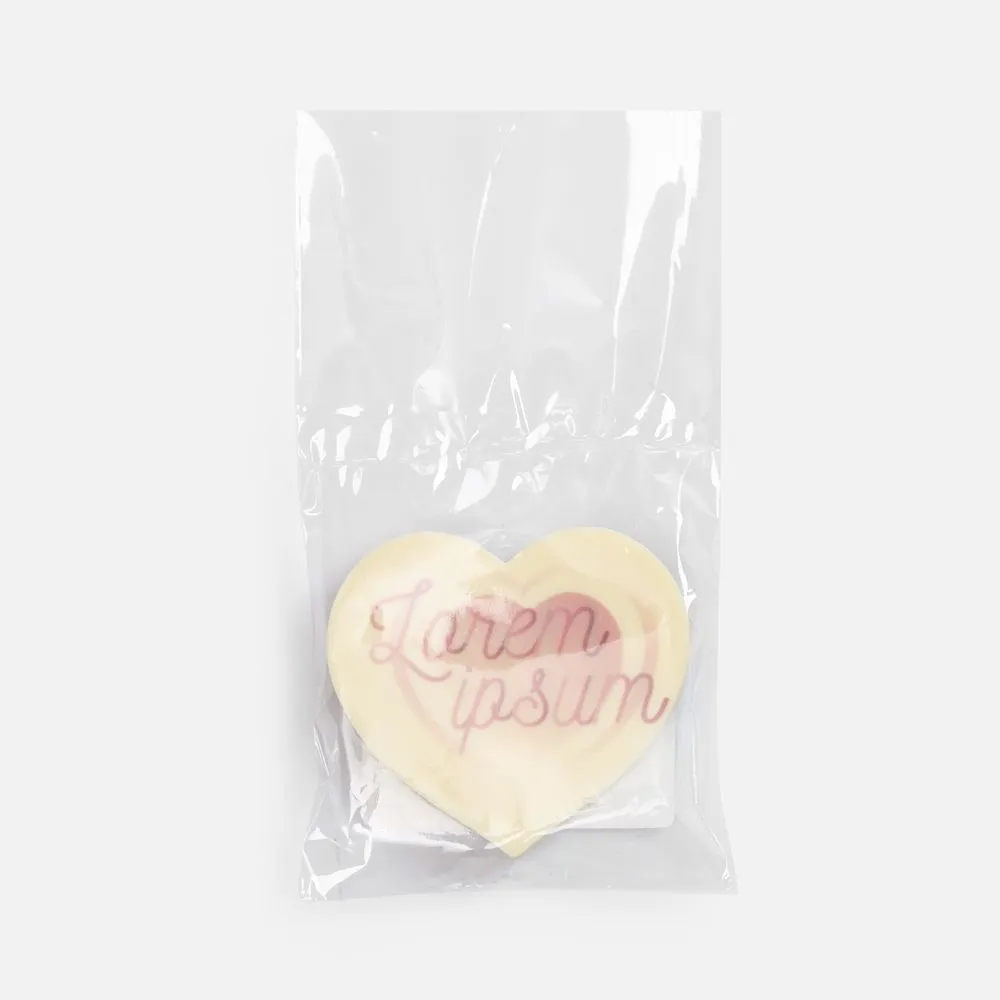 Печенье Dream White в белом шоколаде, сердце заказать онлайн с вашим дизайном на заказ в Москве и области