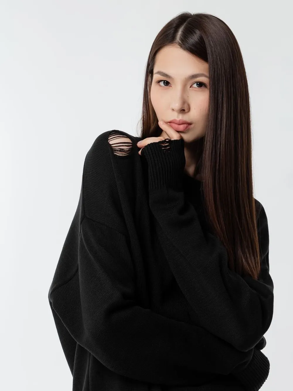 Джемпер оверсайз унисекс Grunge, черный, размер L/XL заказать онлайн с вашим дизайном на заказ в Москве и области