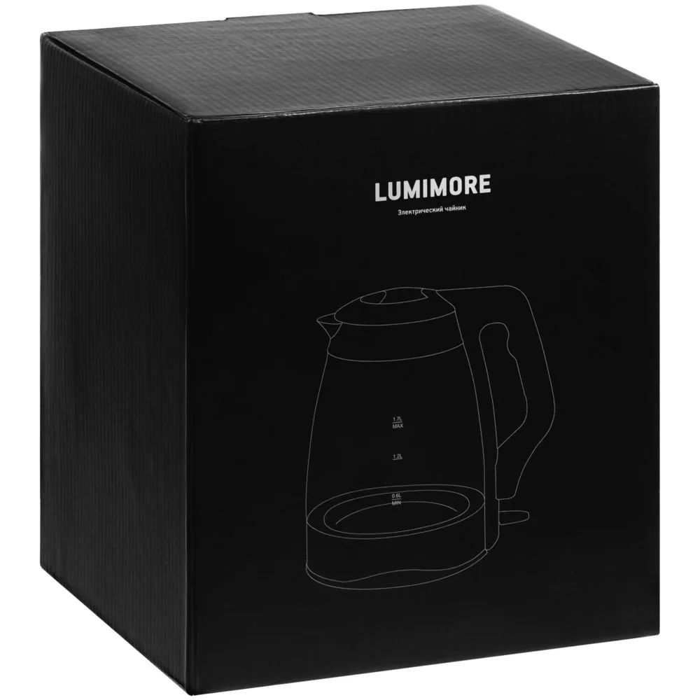 Электрический чайник Lumimore, стеклянный, серебристо-черный заказать онлайн с вашим дизайном на заказ в Москве и области