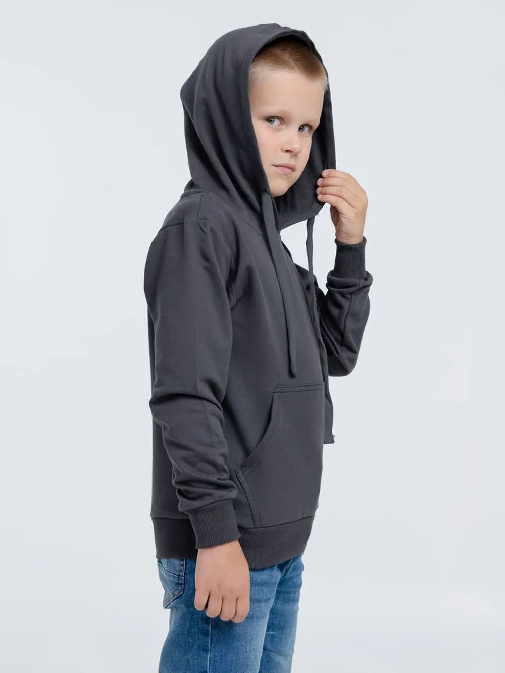 Худи детское Kirenga Kids 2.0, темно-серое (графит), 10 лет заказать онлайн с вашим дизайном на заказ в Москве и области