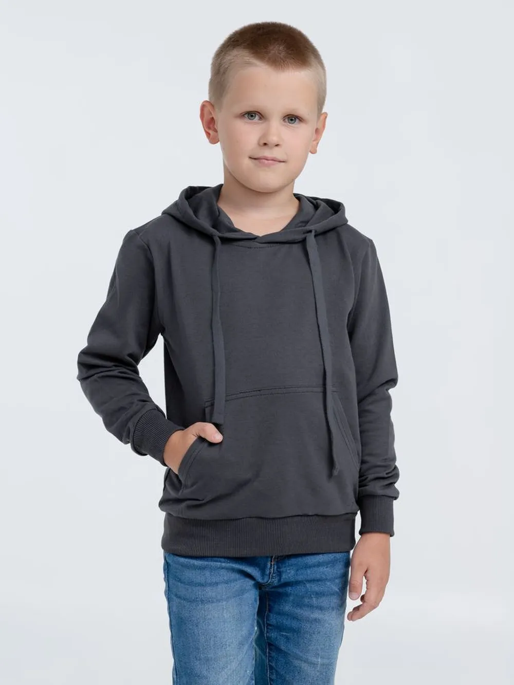 Худи детское Kirenga Kids 2.0, темно-серое (графит), 10 лет заказать онлайн с вашим дизайном на заказ в Москве и области