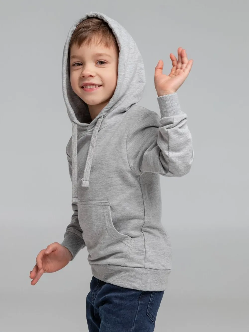 Худи детское Kirenga Kids 2.0, серый меланж, 6 лет заказать онлайн с вашим дизайном на заказ в Москве и области