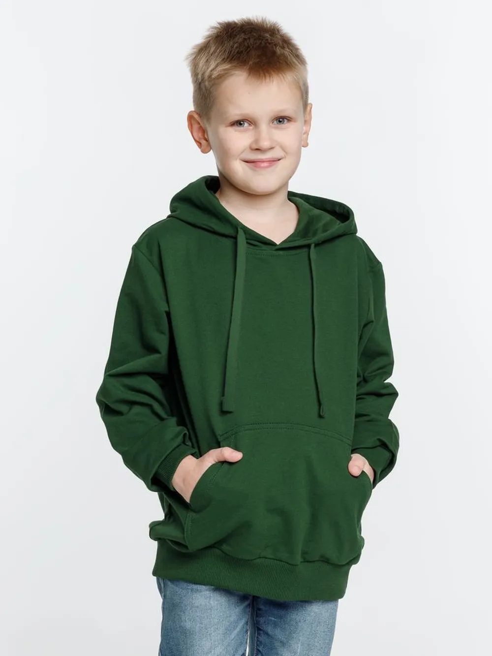 Худи детское Kirenga Kids 2.0, темно-зеленое, 14 лет заказать онлайн с вашим дизайном на заказ в Москве и области
