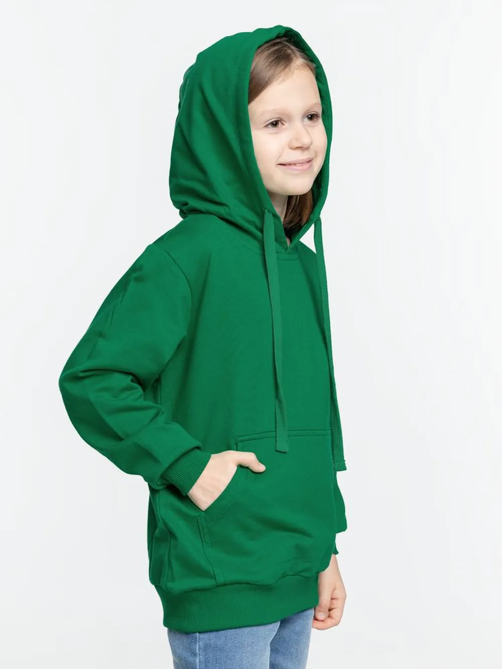 Худи детское Kirenga Kids 2.0, зеленое, 8 лет заказать онлайн с вашим дизайном на заказ в Москве и области