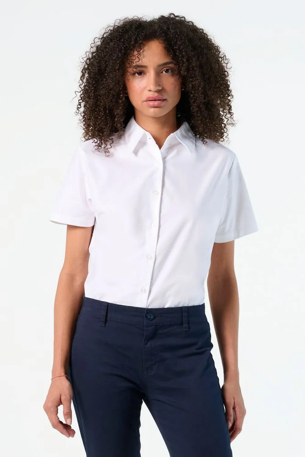 Рубашка женская с коротким рукавом Elite белая, размер XXL заказать онлайн с вашим дизайном на заказ в Москве и области