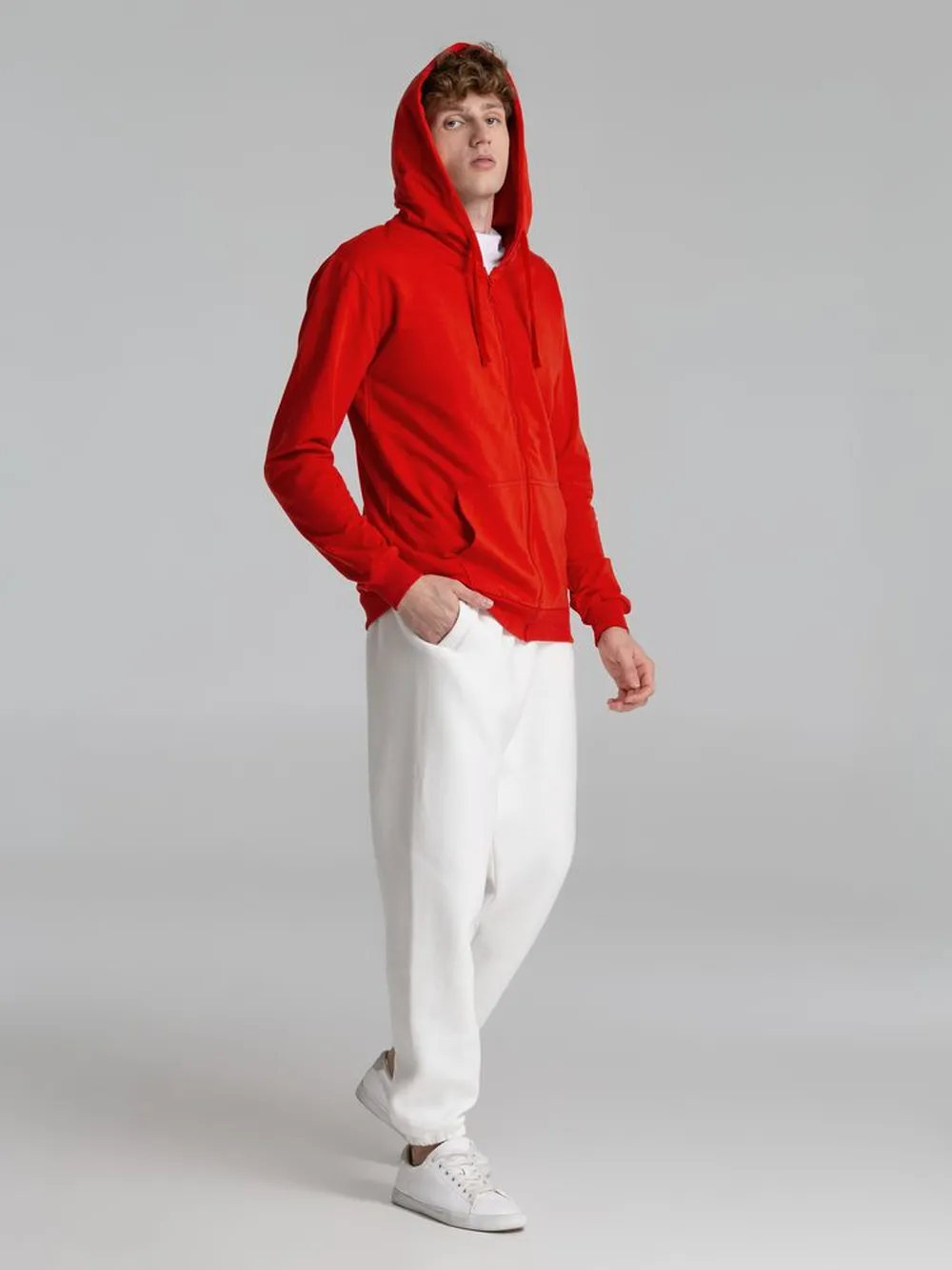 Толстовка на молнии с капюшоном Siverga 2.0, красная, размер XL заказать онлайн с вашим дизайном на заказ в Москве и области