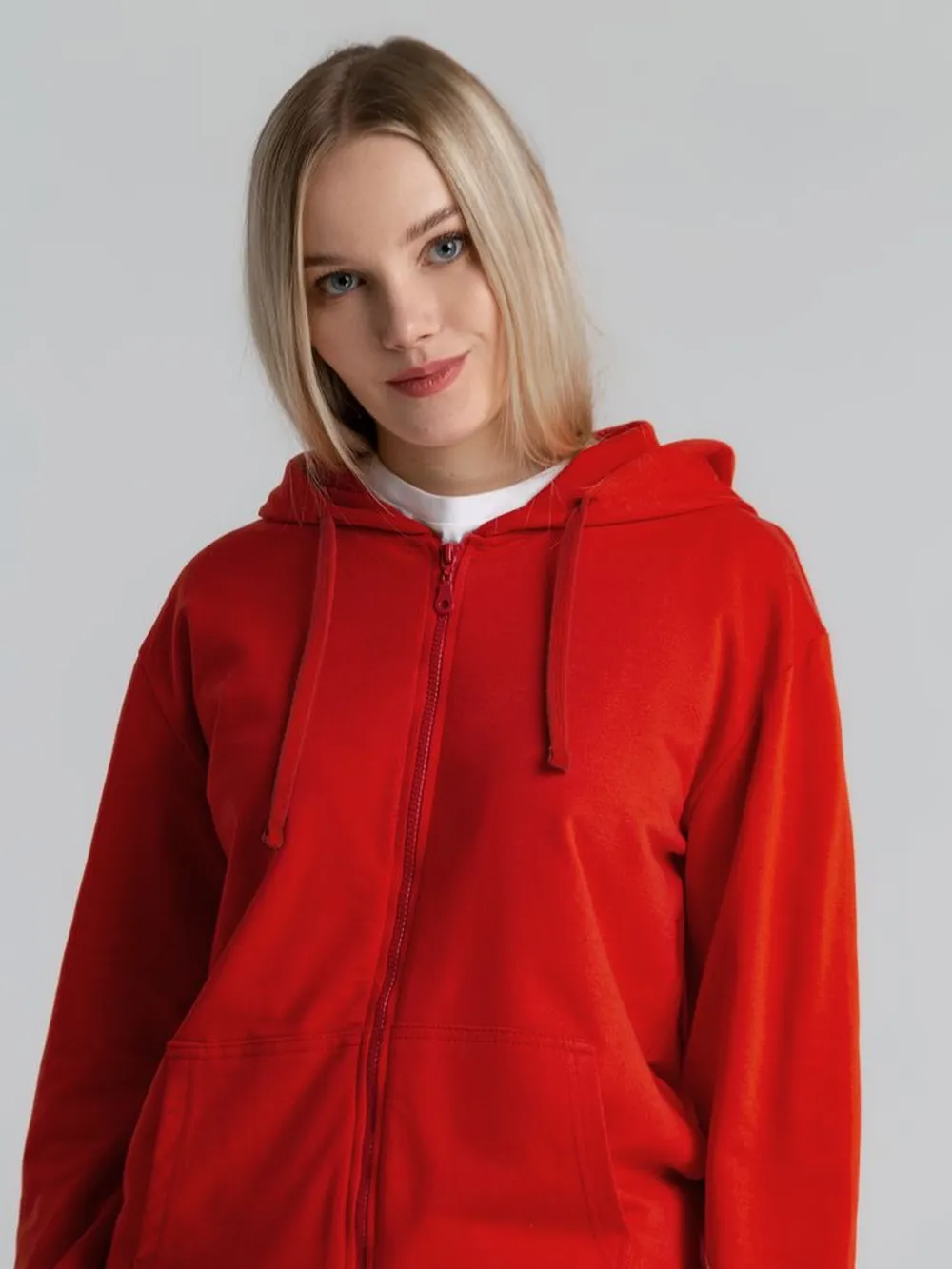 Толстовка на молнии с капюшоном Siverga 2.0, красная, размер XL заказать онлайн с вашим дизайном на заказ в Москве и области