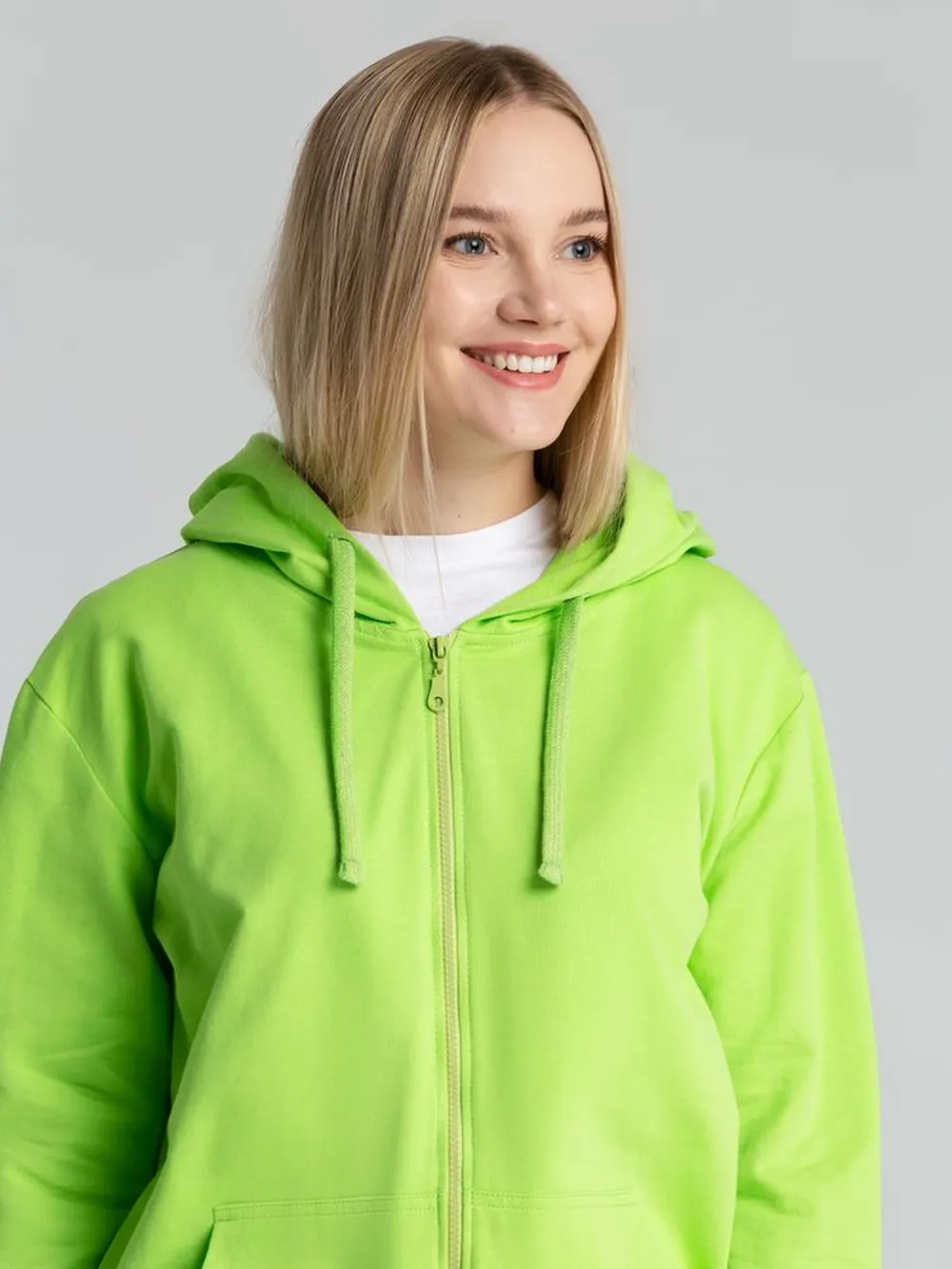 Толстовка на молнии с капюшоном Siverga 2.0, зеленое яблоко, размер XS заказать онлайн с вашим дизайном на заказ в Москве и области