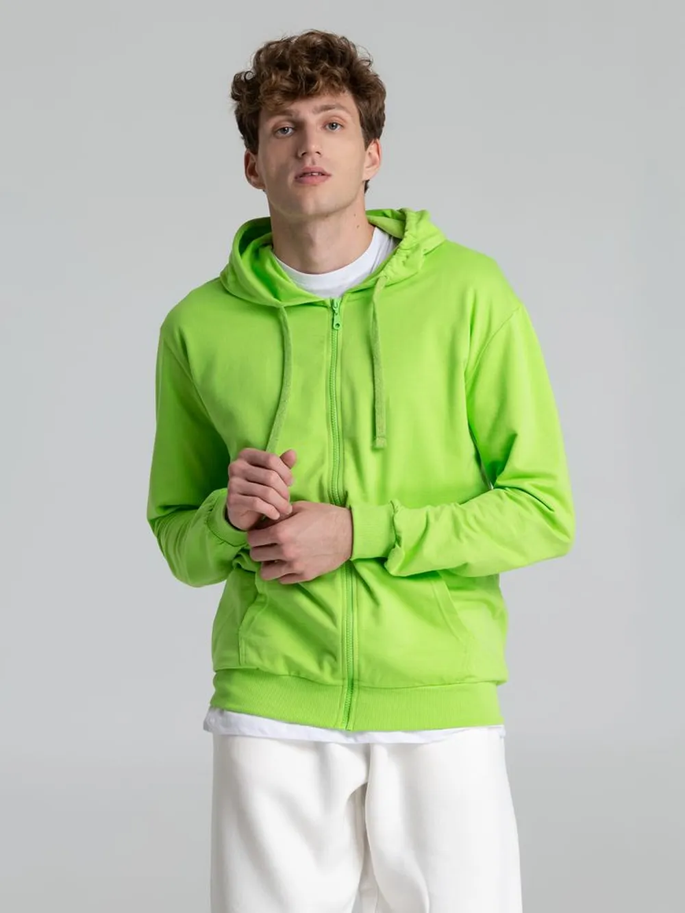 Толстовка на молнии с капюшоном Siverga 2.0, зеленое яблоко, размер XS заказать онлайн с вашим дизайном на заказ в Москве и области