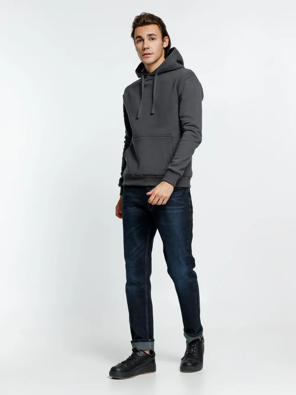 Худи Kirenga Heavy 2.0, темно-серое (графит) заказать онлайн с вашим дизайном на заказ в Москве и области