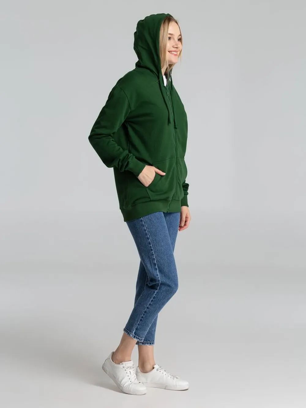 Толстовка на молнии с капюшоном Siverga Heavy 2.0, темно-зеленая, размер XXL заказать онлайн с вашим дизайном на заказ в Москве и области
