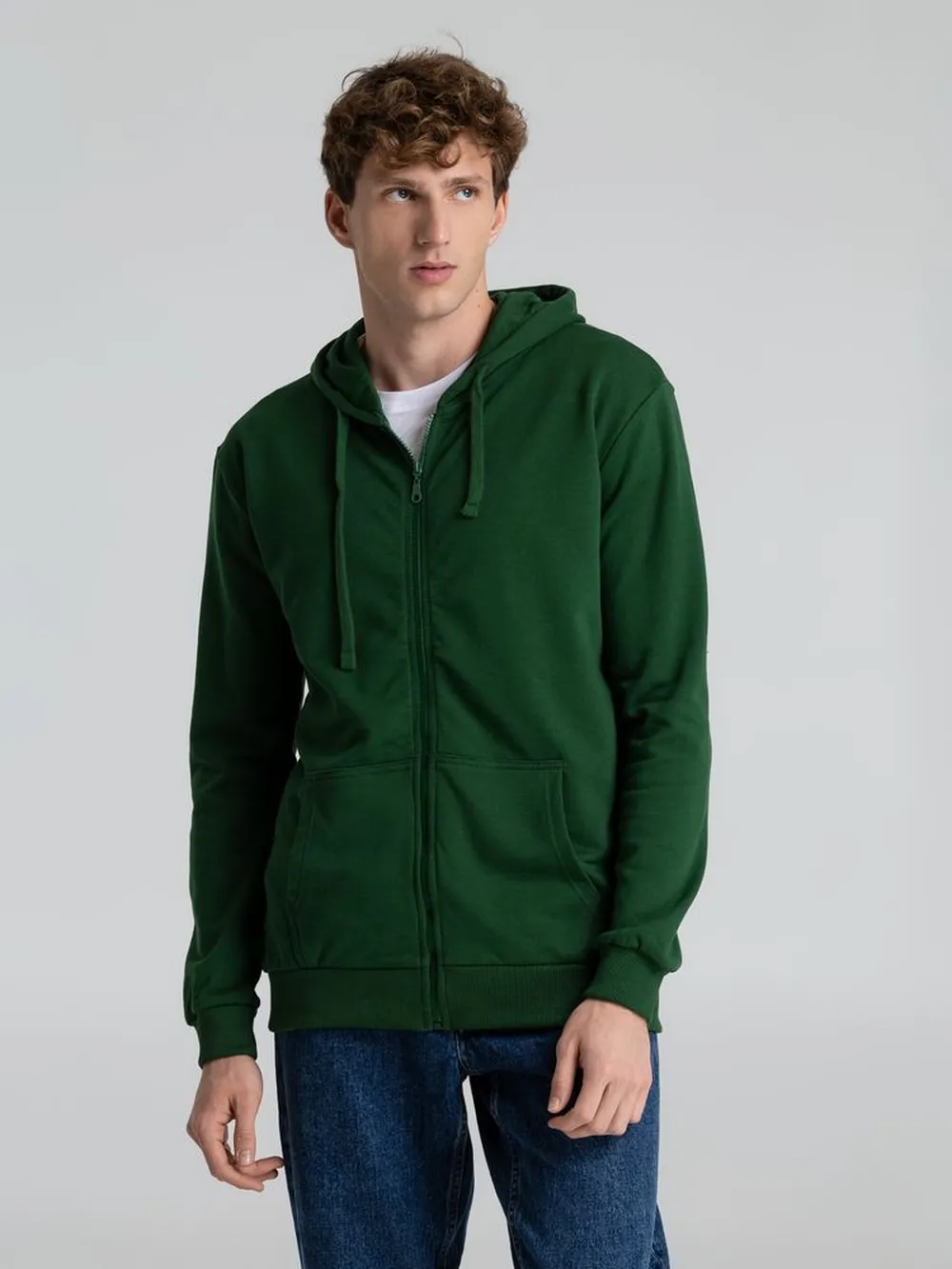 Толстовка на молнии с капюшоном Siverga Heavy 2.0, темно-зеленая, размер XXL заказать онлайн с вашим дизайном на заказ в Москве и области