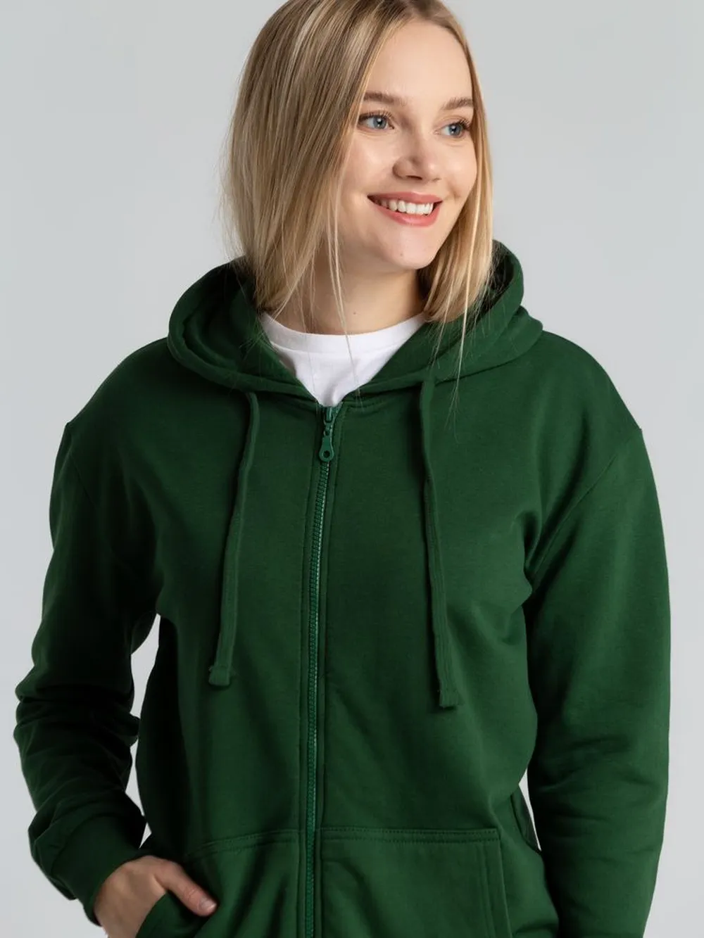 Толстовка на молнии с капюшоном Siverga Heavy 2.0, темно-зеленая, размер XXL заказать онлайн с вашим дизайном на заказ в Москве и области