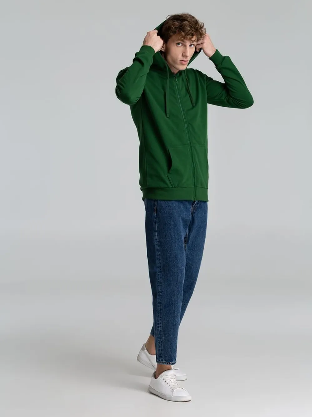 Толстовка на молнии с капюшоном Siverga Heavy 2.0, темно-зеленая, размер XXL заказать онлайн с вашим дизайном на заказ в Москве и области