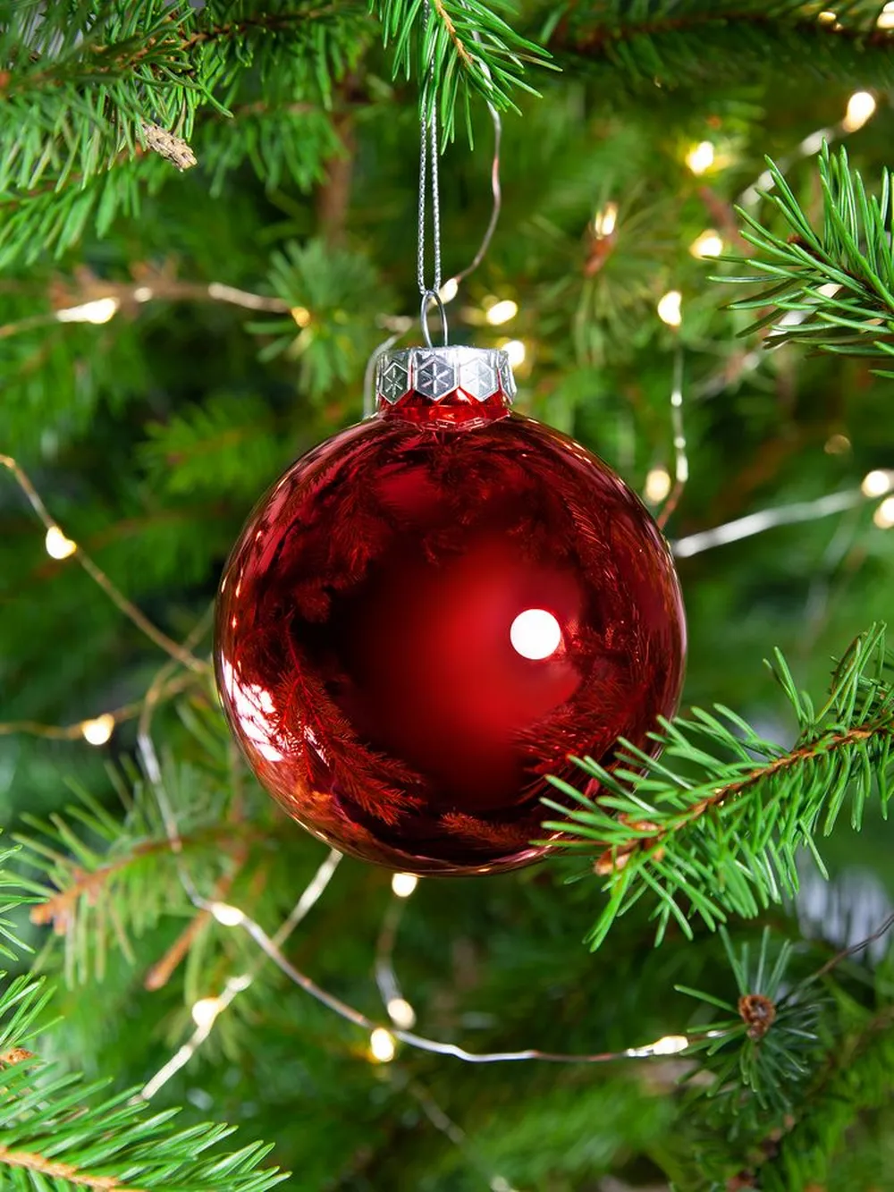 Елочный шар Finery Gloss, 8 см, глянцевый красный заказать онлайн с вашим дизайном на заказ в Москве и области
