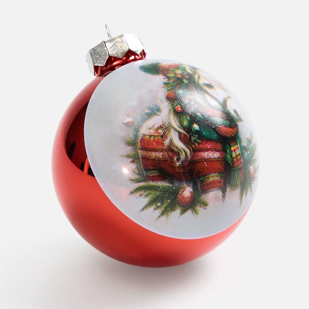 Елочный шар Finery Gloss, 8 см, глянцевый красный заказать онлайн с вашим дизайном на заказ в Москве и области