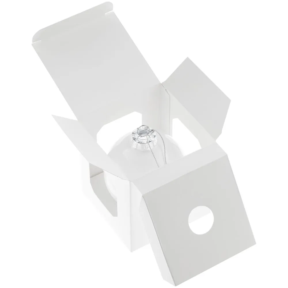 Елочный шар Finery Gloss, 8 см, глянцевый белый заказать онлайн с вашим дизайном на заказ в Москве и области