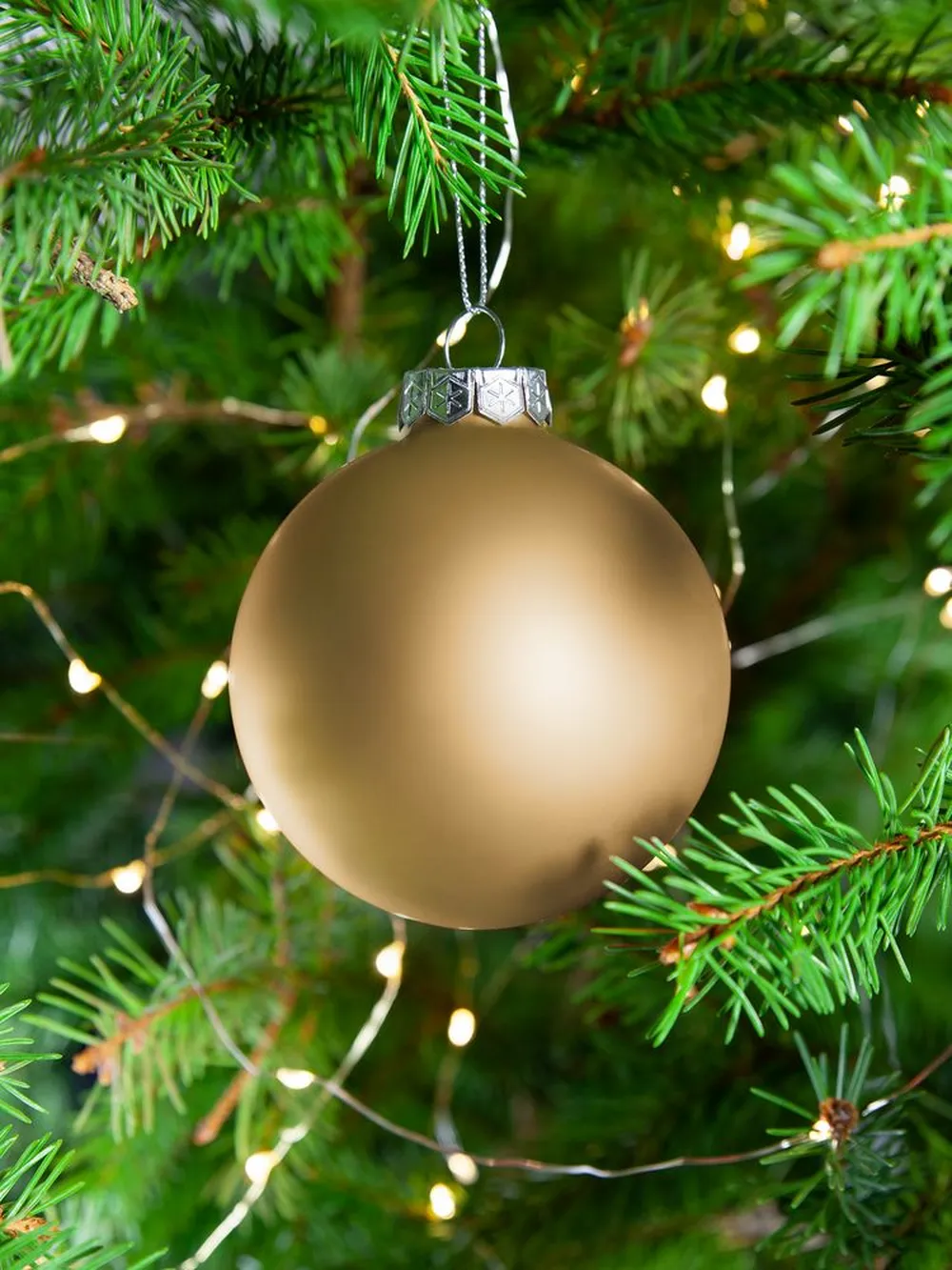 Елочный шар Finery Matt, 8 см, матовый золотистый заказать онлайн с вашим дизайном на заказ в Москве и области