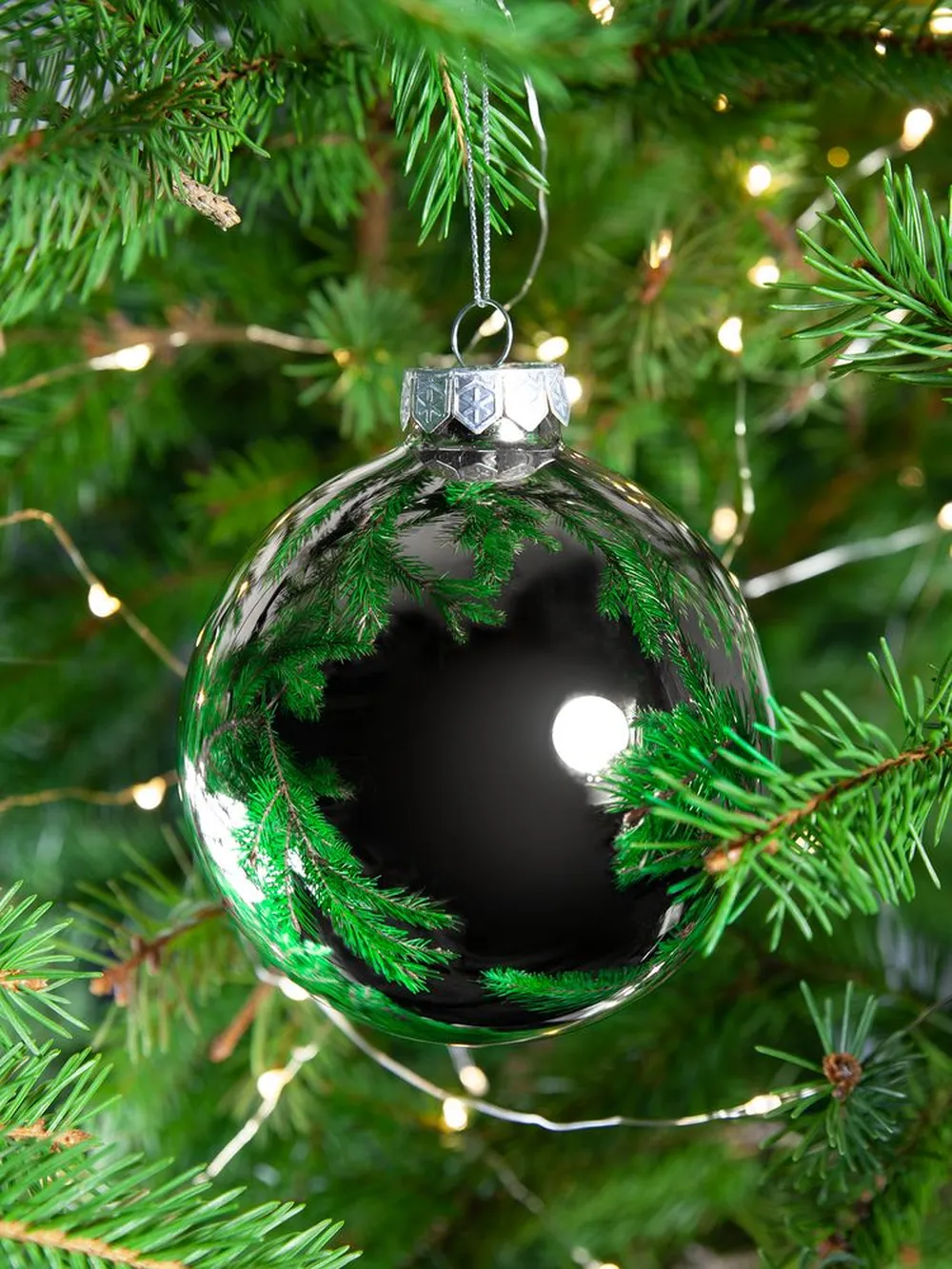 Елочный шар Finery Gloss, 10 см, глянцевый серебристый заказать онлайн с вашим дизайном на заказ в Москве и области