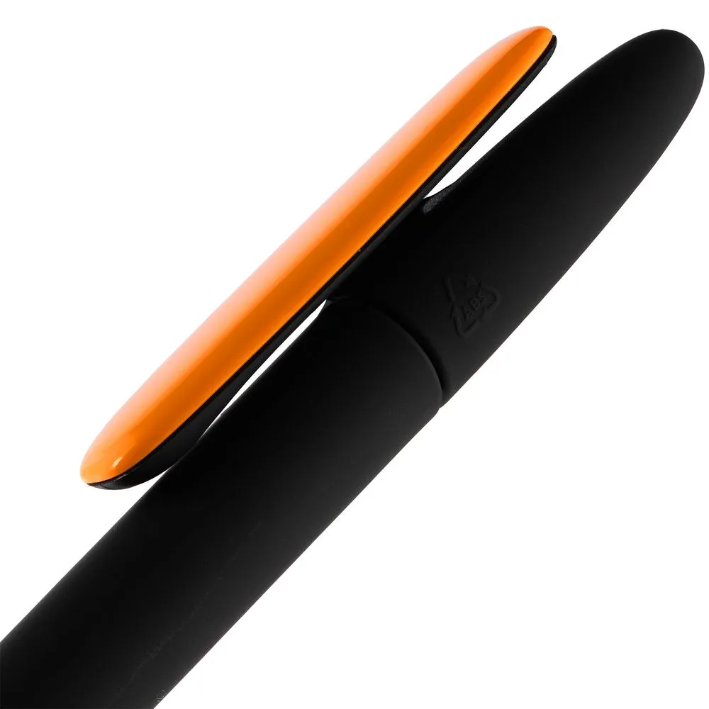 Ручка шариковая Prodir DS5 TRR-P Soft Touch, черная с оранжевым заказать онлайн с вашим дизайном на заказ в Москве и области